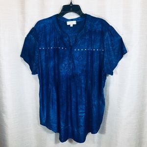 Shannon Ford New York Royal Blue Blouse Womens 3X